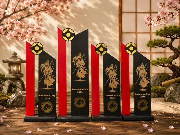 Statuetki dla zwycięzców Lubawka Cup